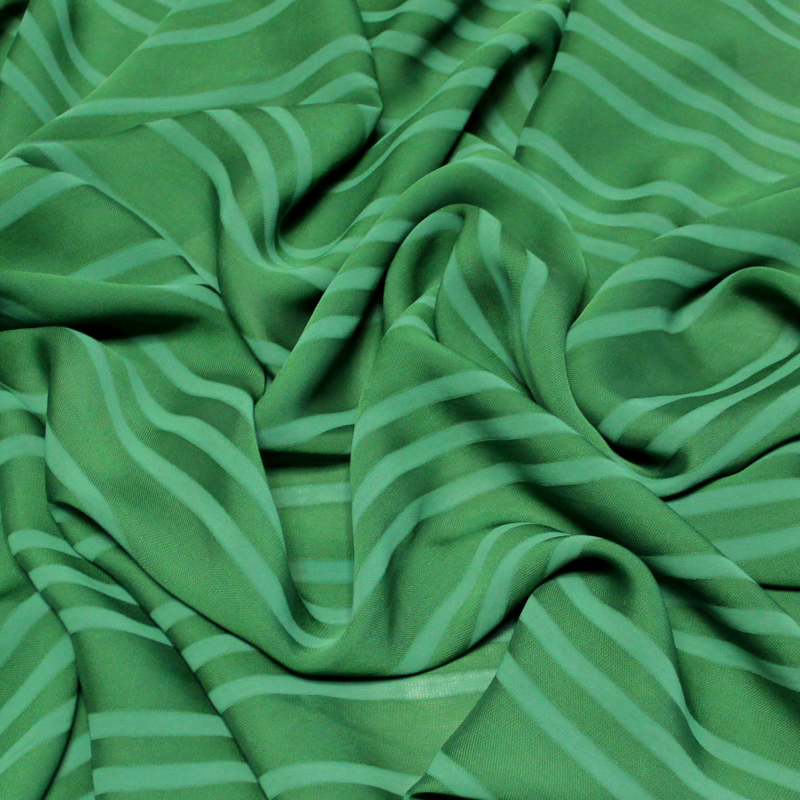 Crêpe rayure satin mat - Vert