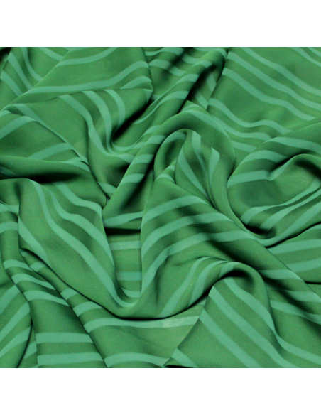 Crêpe rayure satin mat - Vert
