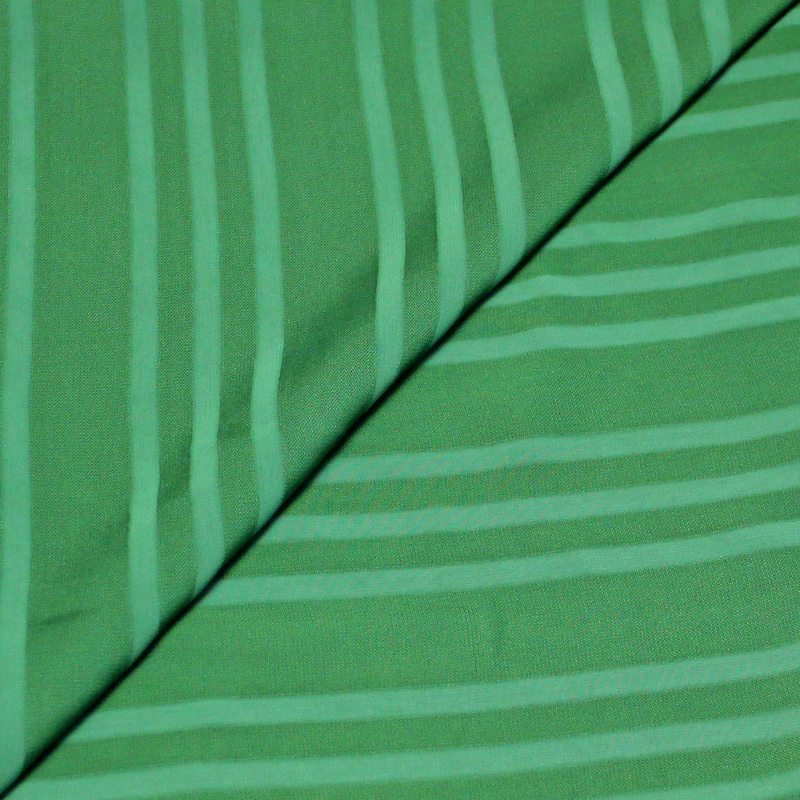 Crêpe rayure satin mat - Vert