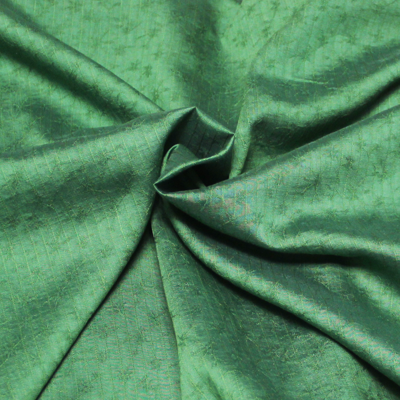 Mousseline rayé jacquard fleuri - Vert