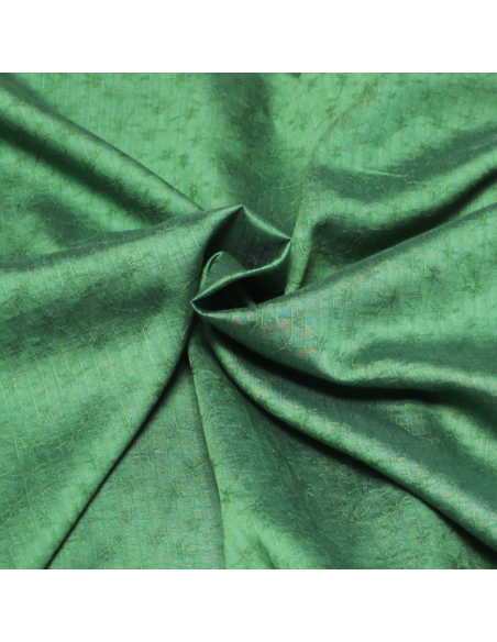 Mousseline rayé jacquard fleuri - Vert