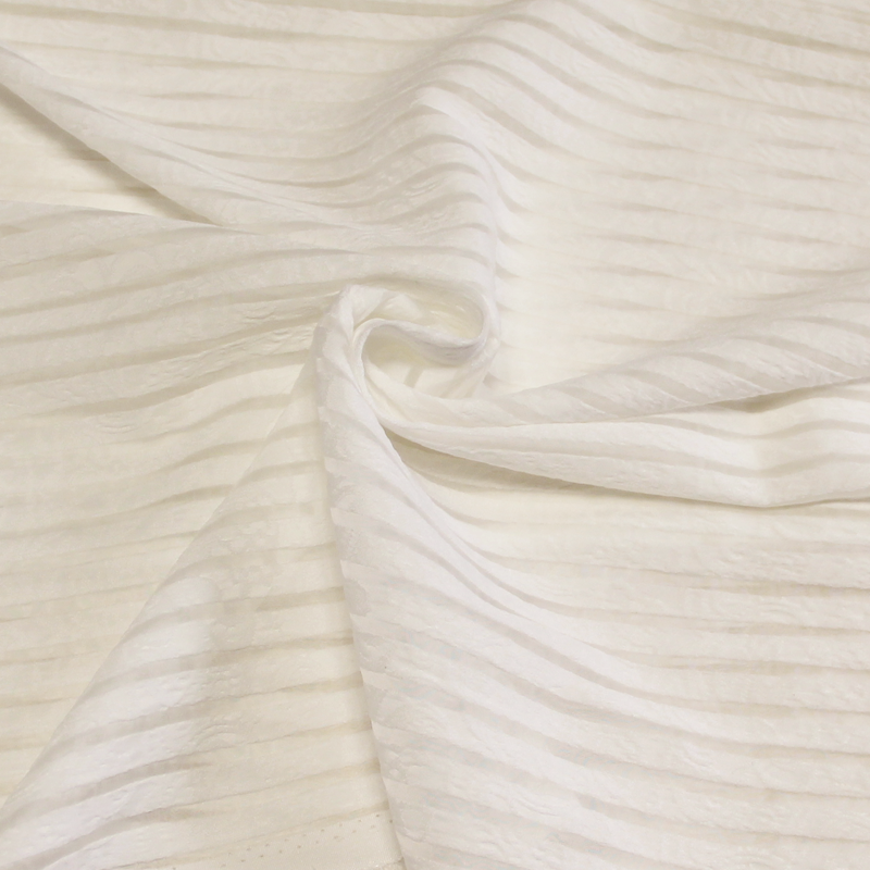 Organza rayé bubble - Blanc cassé