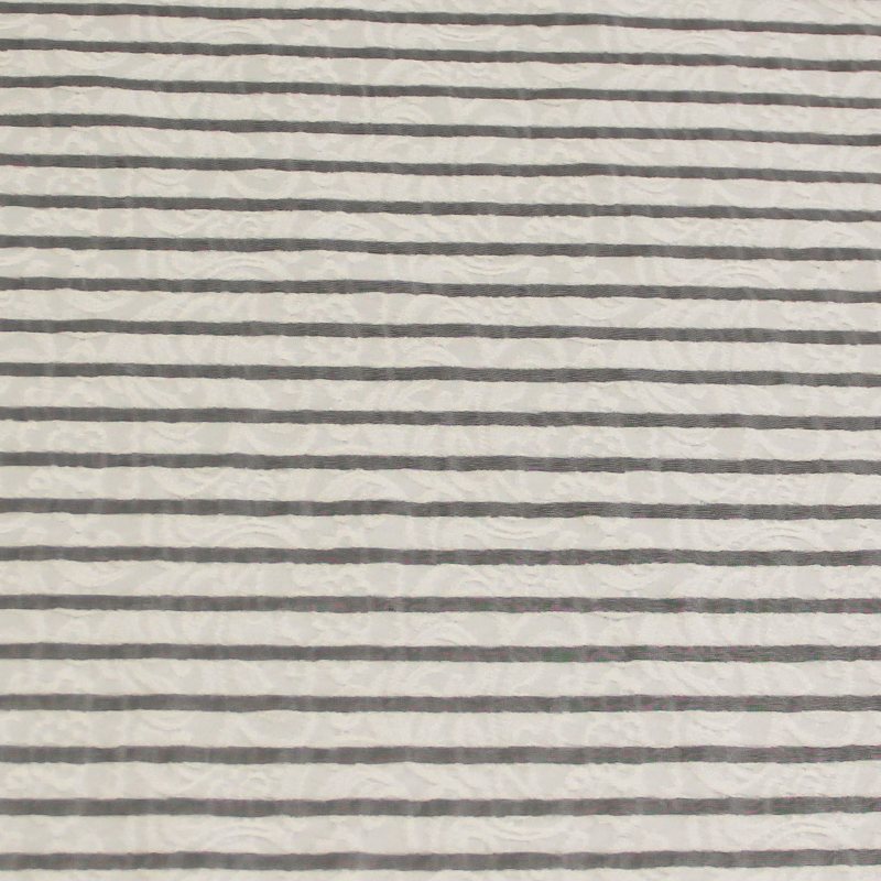 Organza rayé bubble - Blanc cassé