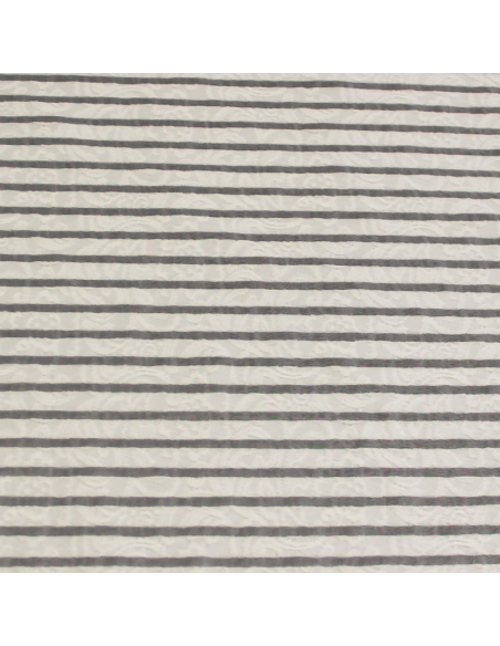 Organza rayé bubble - Blanc cassé