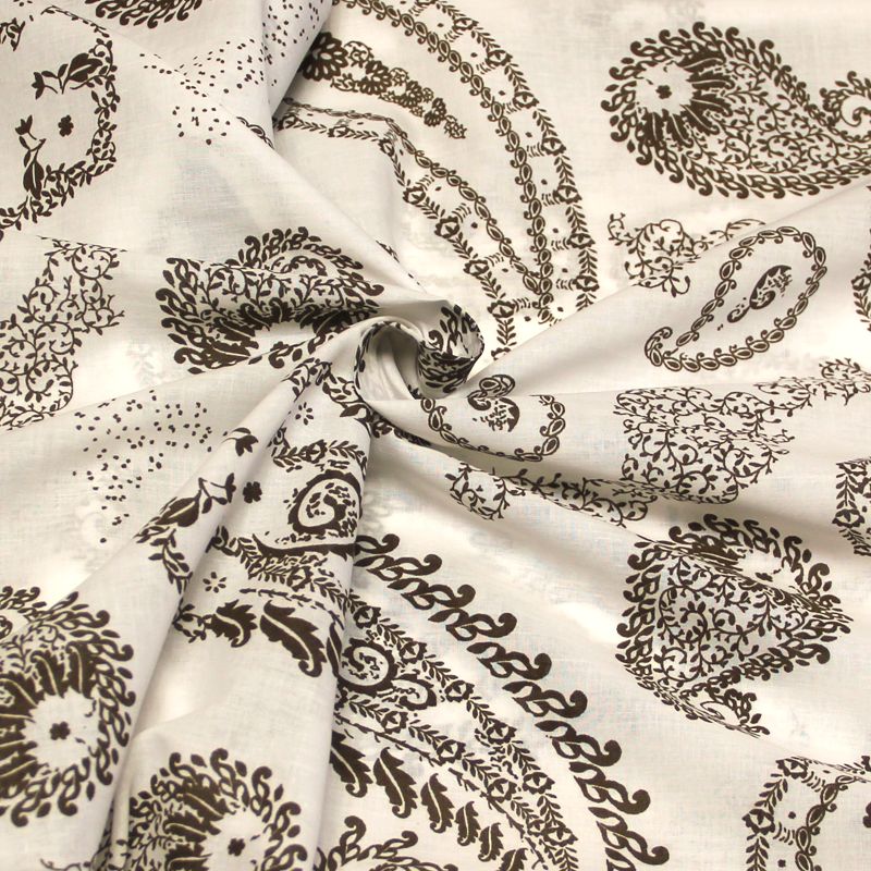 Batiste 100% coton - Cachemire kaki