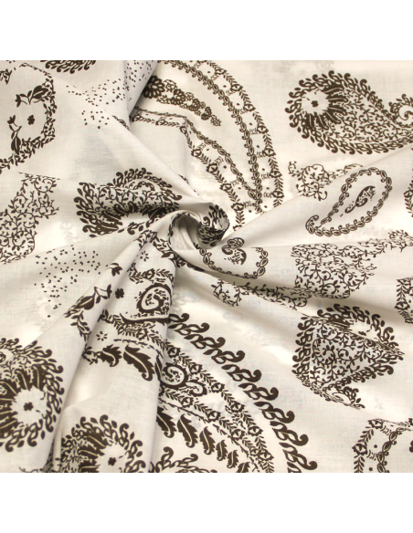 Batiste 100% coton - Cachemire kaki