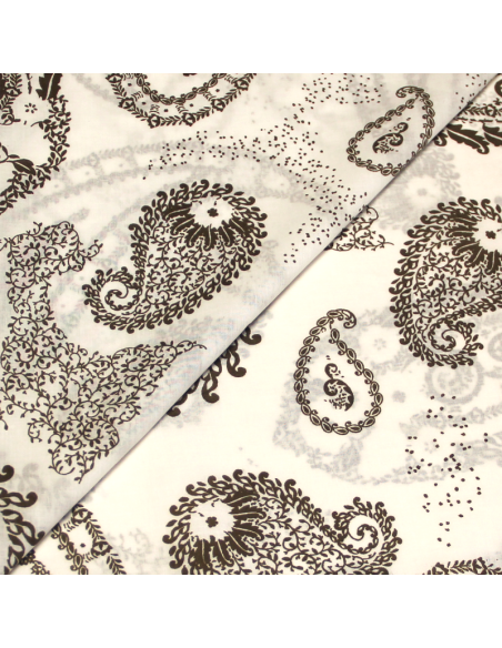 Batiste 100% coton - Cachemire kaki