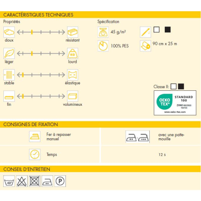 Entoilage thermocollant Vlieseline - H200 Noir 2