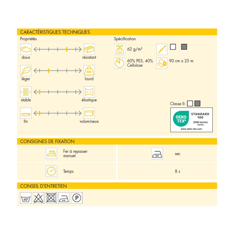 Entoilage thermocollant Vlieseline - H250 noir