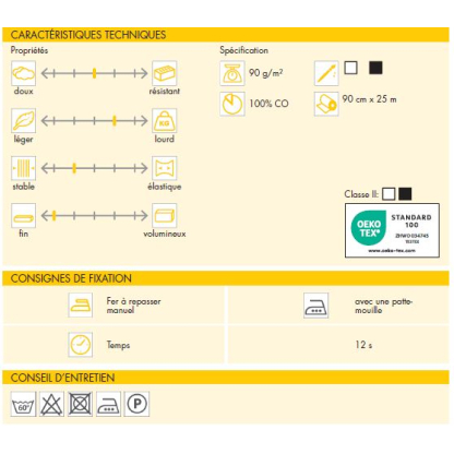 Entoilage thermocollant Vlieseline - G700 Blanc 2