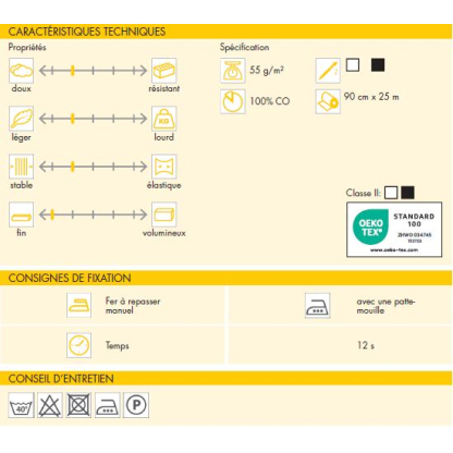 Entoillage tissé polyvalent thermocollant G710 blanc 2