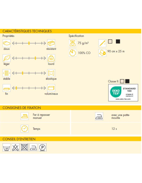 Entoillage tissé coton Vlieseline - G740 noir
