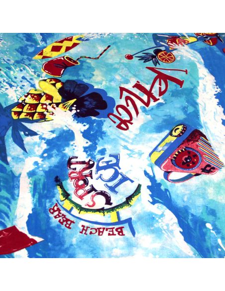 Étoffe 100% viscose - Blue beach