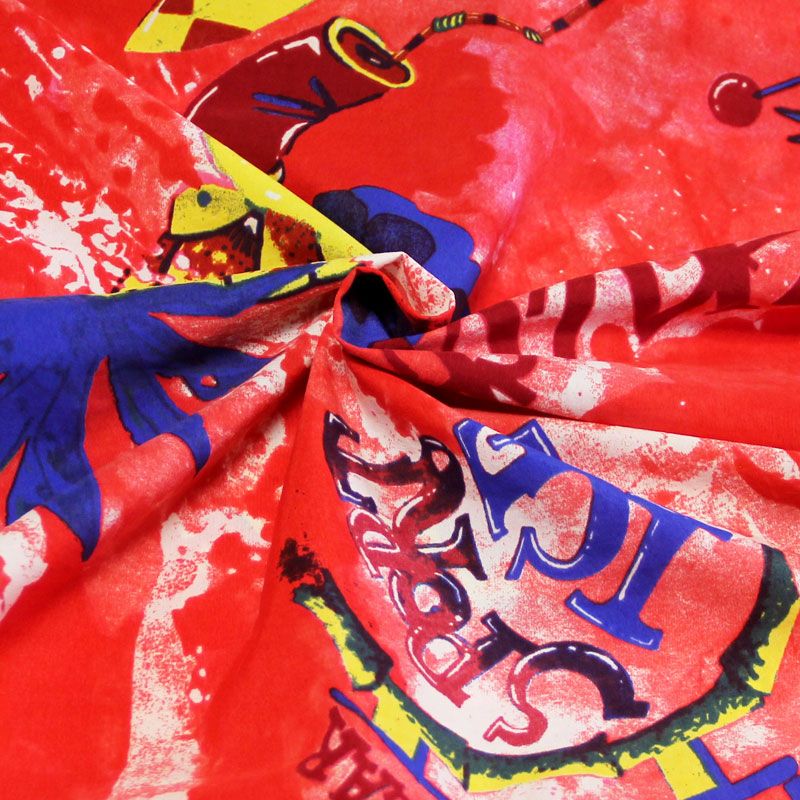 Étoffe 100% viscose - Red beach