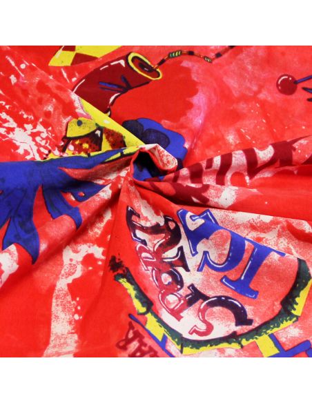 Étoffe 100% viscose - Red beach