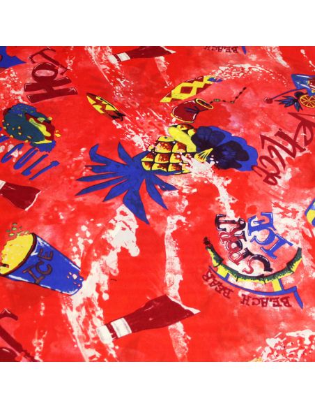 Étoffe 100% viscose - Red beach