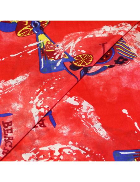 Étoffe 100% viscose - Red beach