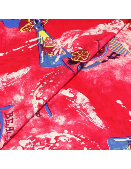 Étoffe 100% viscose - Pink beach