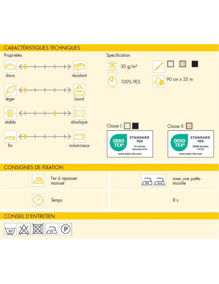 Entoillage en tissu thermocollant Vlieseline - G785 noir