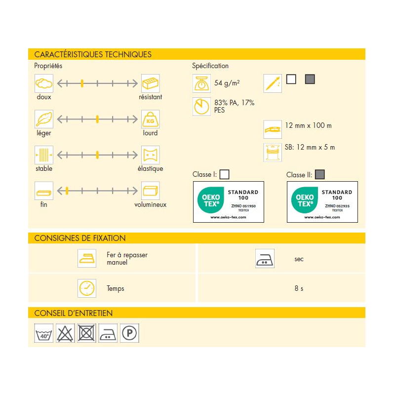 Stabilmanche Vlieseline - Blanc