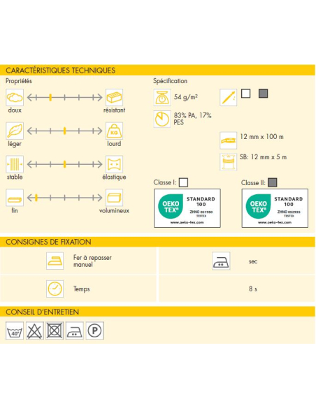 Stabilmanche Vlieseline - Blanc