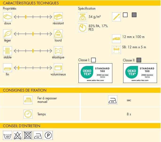 Stabilmanche Vlieseline - Noir