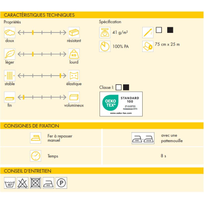 Entoilage thermocollant Vlieseline - H609 Noir 2
