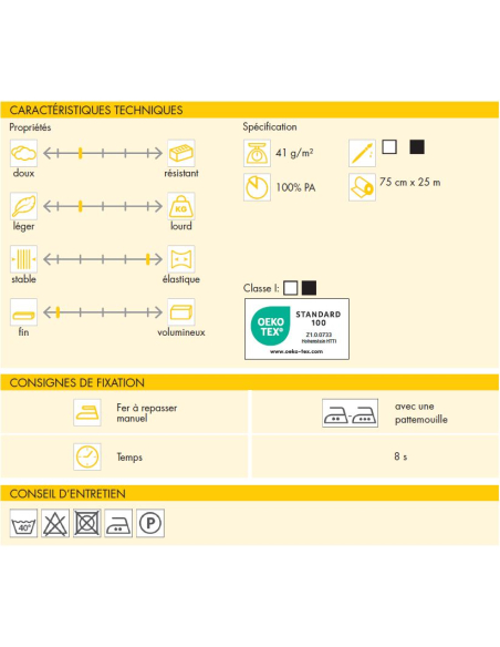Entoilage thermocollant Vlieseline - H609 Noir
