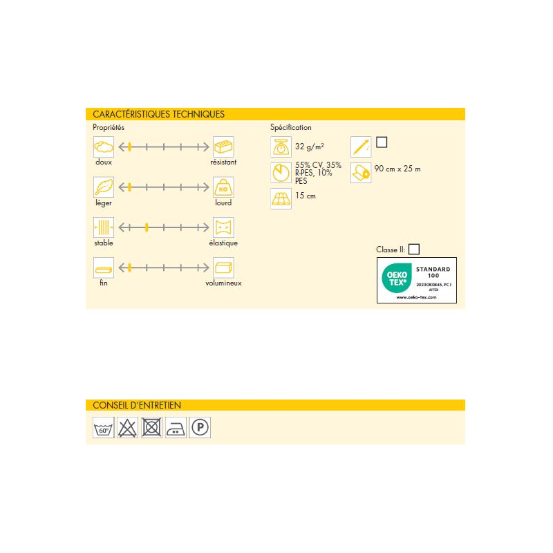 Entoilage à coudre Vlieseline - L11