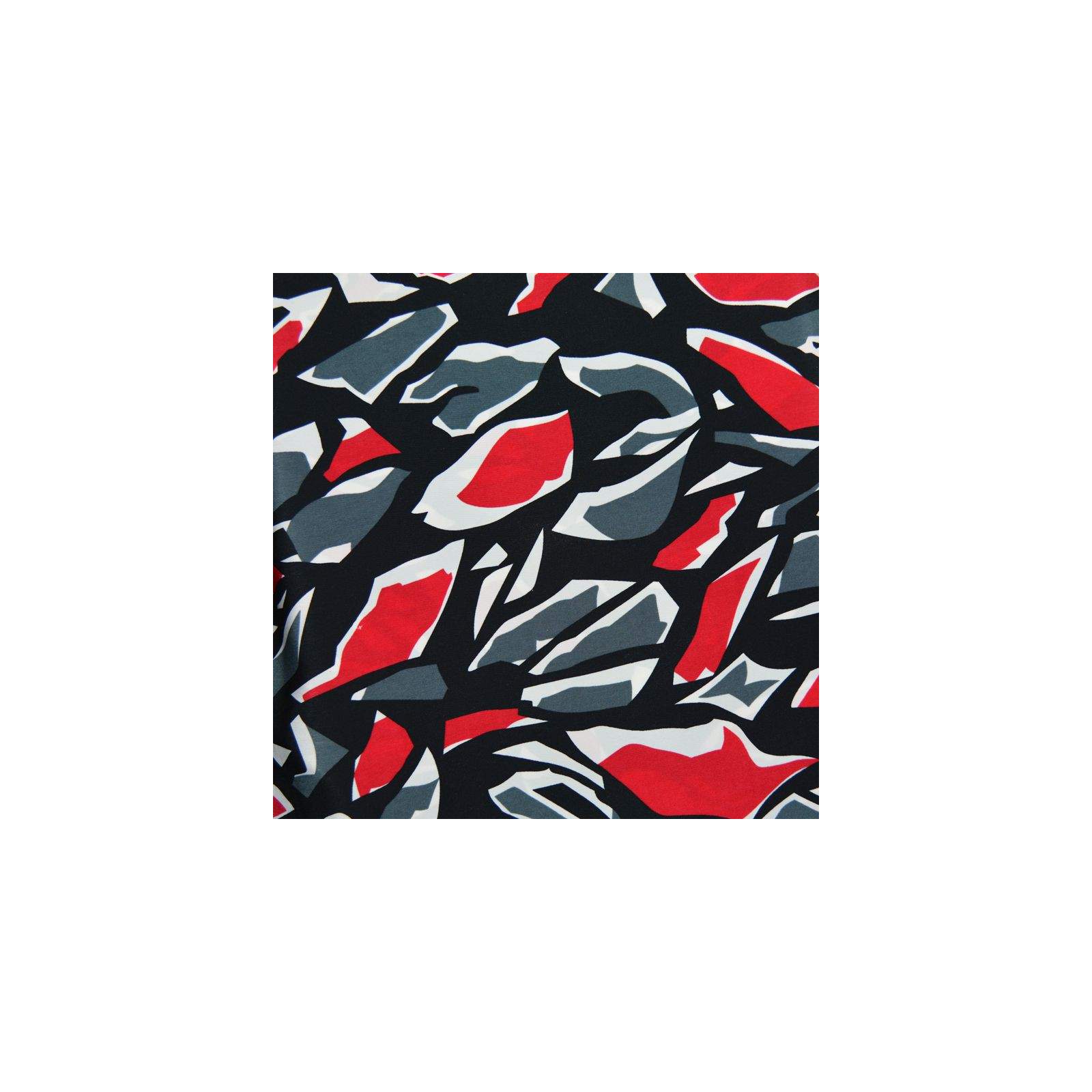 Crêpe Polyester imprimé  psychédélique rouge et gris