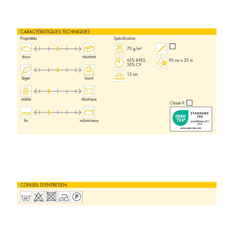 Entoilage à coudre Vlieseline - M12