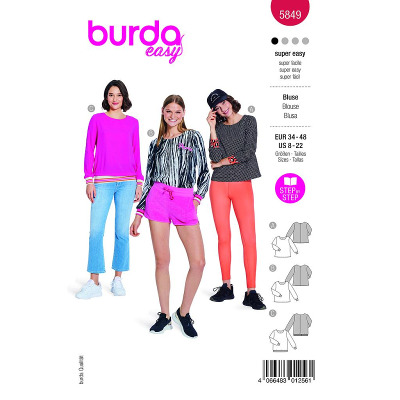 Patron Burda 5849 - Blouse