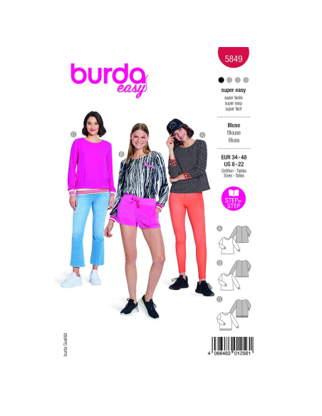 Patron Burda 5849 - Blouse
