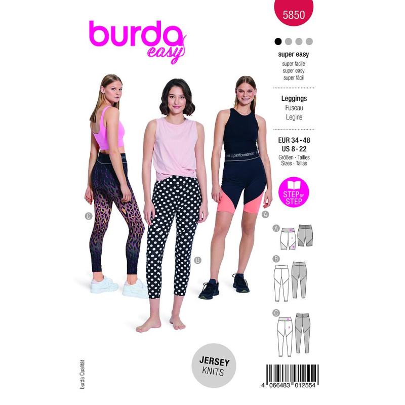 Patron Burda 5850 - Leggings