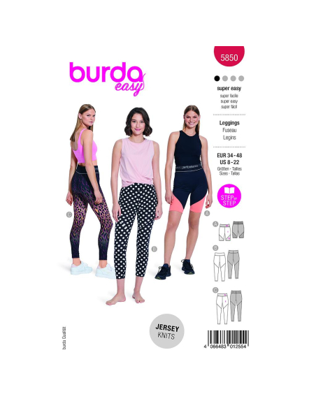 Patron Burda 5850 - Leggings