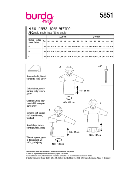 Patron Burda 5851 - Robe