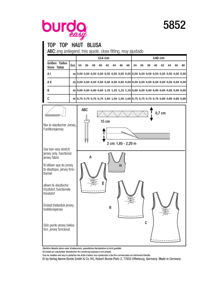 Patron Burda 5852 - Top