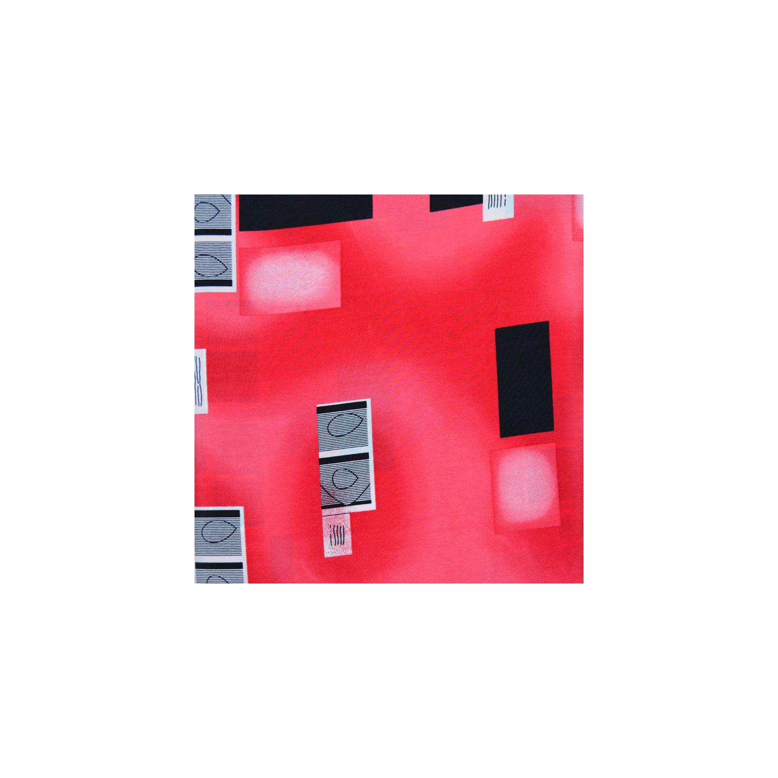 Crêpe Polyester imprimé rectangle sur fond rouge