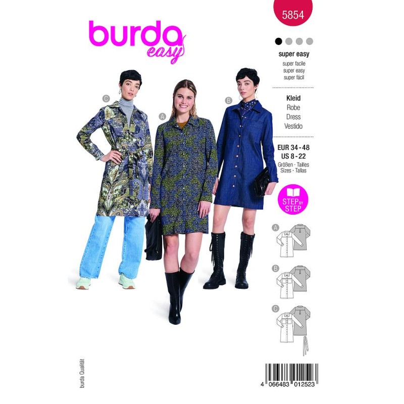 Patron Burda 5854 - Robe