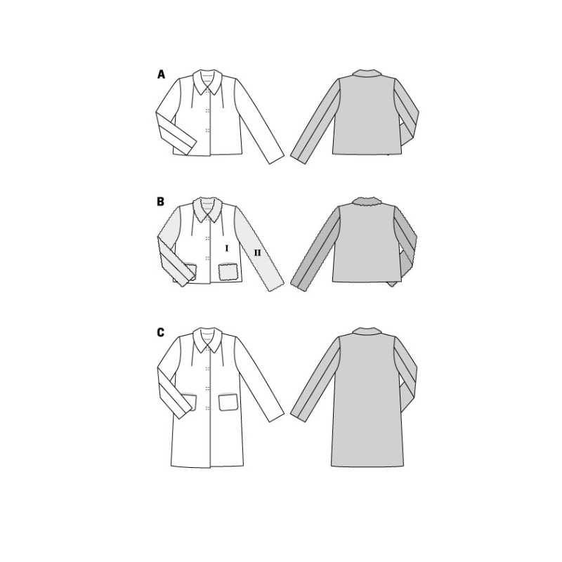 Patron Burda 5855 - Veste & manteau