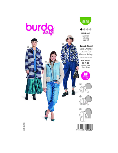 Patron Burda 5855 - Veste & manteau