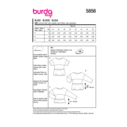 Patron Burda 5856 - Blouse 2