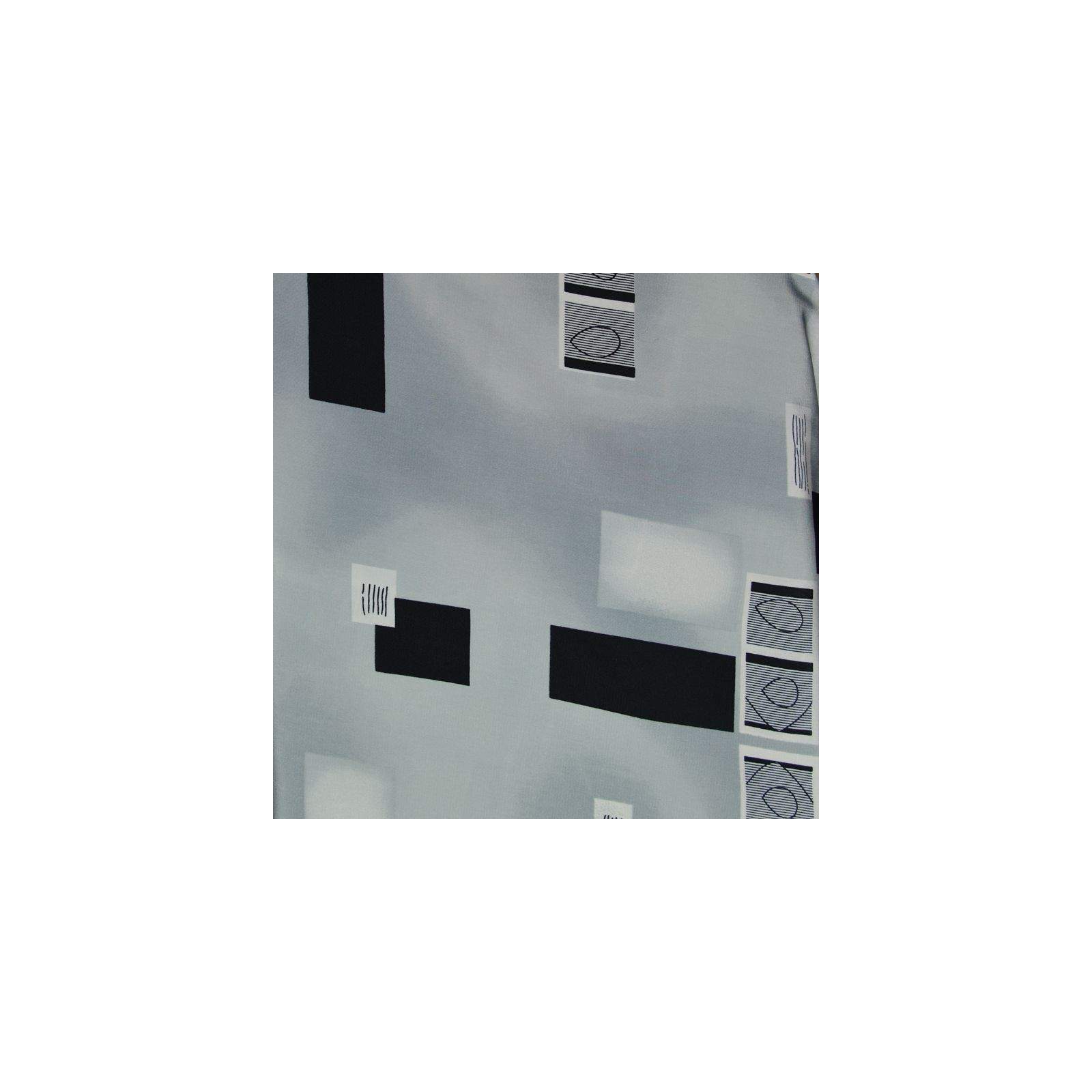 Crêpe Polyester imprimé  rectangle sur fond gris 