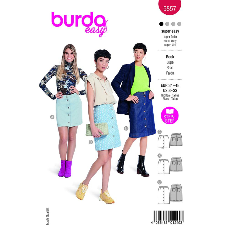 Patron Burda 5857 - Jupe