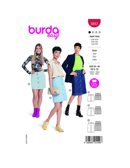 Patron Burda 5857 - Jupe