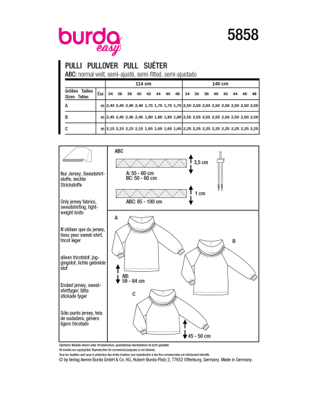 Patron Burda 5858 - Pull