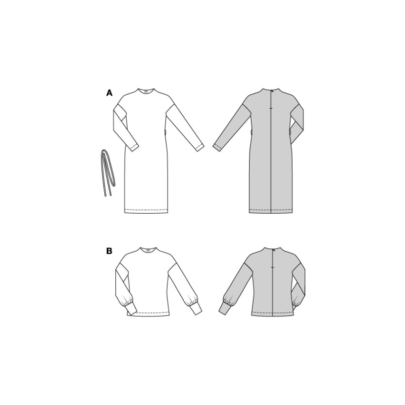 Patron Burda 5859 - Robe & tee-shirt