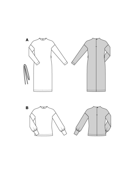 Patron Burda 5859 - Robe & tee-shirt