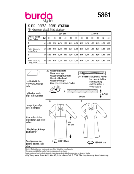 Patron Burda 5861 - Robe