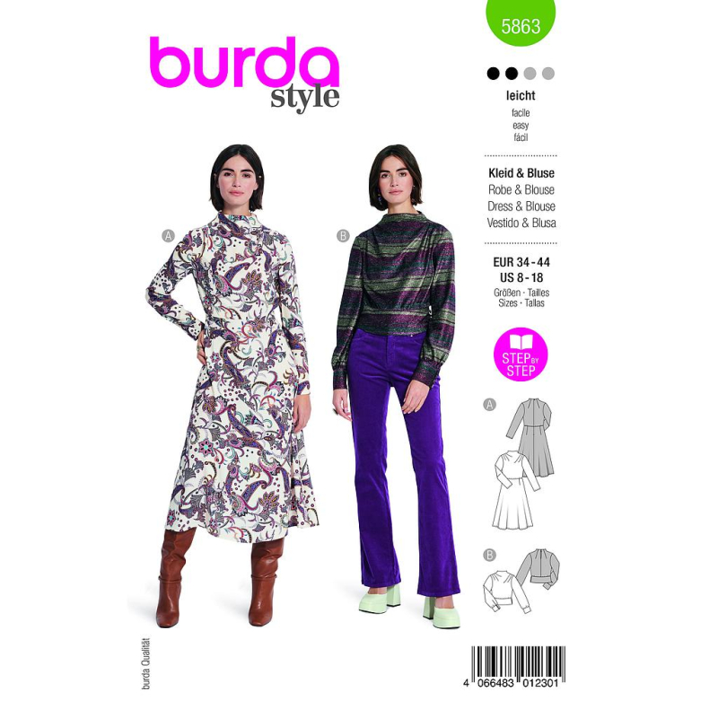 Patron Burda 5863 - Robe & blouse